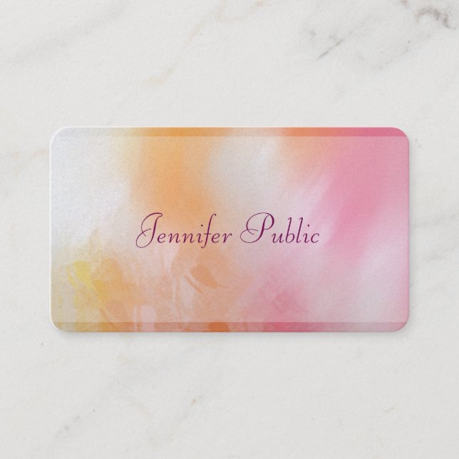 Elegant Modern Abstract Art Trendy Colourful Luxur Business Card (Front)