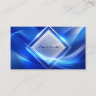 Elegant Modern Abstract Blue Luminous Geometric Business Card