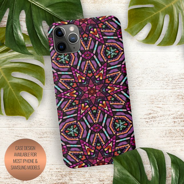 Elegant Modern Abstract Bohemian Mandala Art iPhone Case (Creator Uploaded)