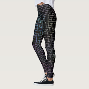 Elegant Modern Abstract Colourful Basket Pattern Leggings