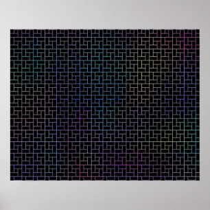 Elegant Modern Abstract Colourful Basket Pattern Poster