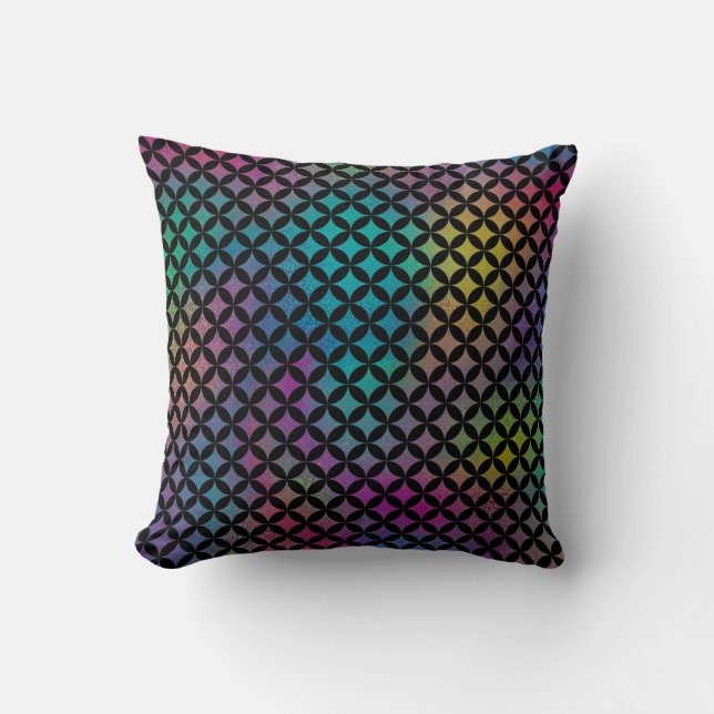 Elegant Modern Abstract Colourful Diamonds Pattern Cushion (Front)