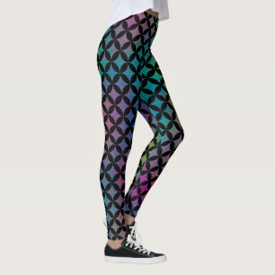 Elegant Modern Abstract Colourful Diamonds Pattern Leggings