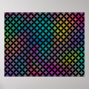 Elegant Modern Abstract Colourful Diamonds Pattern Poster