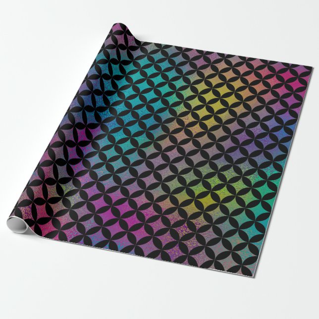 Elegant Modern Abstract Colourful Diamonds Pattern Wrapping Paper (Unrolled)