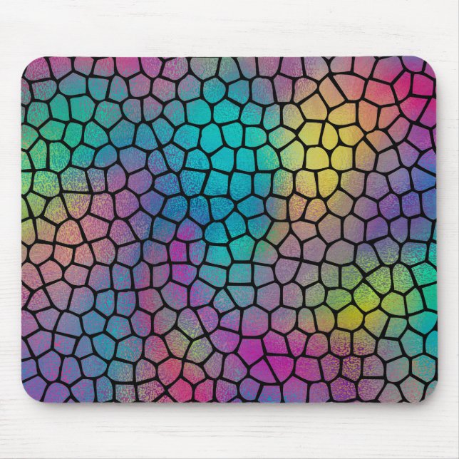Elegant Modern Abstract Colourful Mosaic Pattern Mouse Mat (Front)