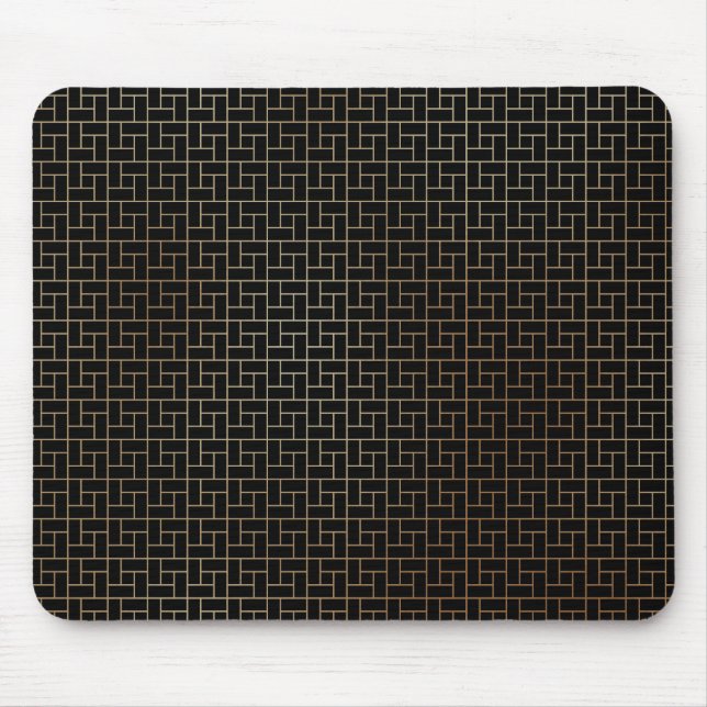 Elegant Modern Abstract Gold Basket Weave Pattern Mouse Mat (Front)