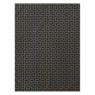Elegant Modern Abstract Gold Basket Weave Pattern Tablecloth