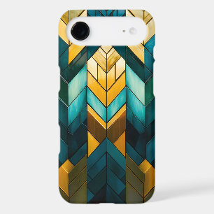 Elegant Modern Abstract Gold Teal Geometric