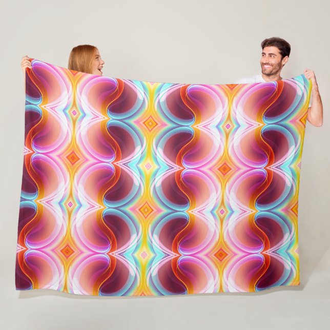 ELEGANT MODERN ABSTRACT PSYCHEDELIC ART FLEECE BLANKET (In Situ)