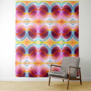 ELEGANT MODERN ABSTRACT PSYCHEDELIC ART TAPESTRY