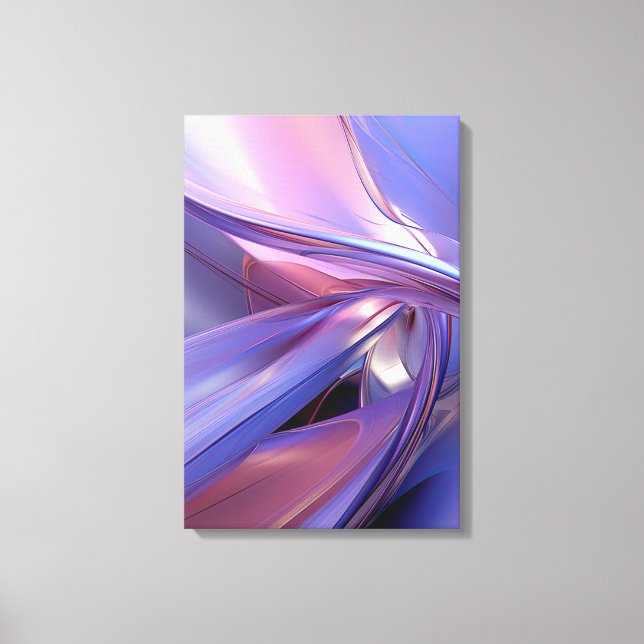 Elegant Modern Abstract Purple Contemporary Art Canvas Print (Front)