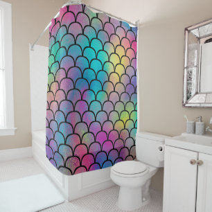 Elegant Modern Abstract Rainbow Scales Pattern   Shower Curtain