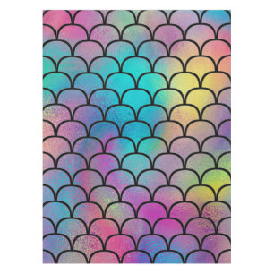 Elegant Modern Abstract Rainbow Scales Pattern   Tablecloth