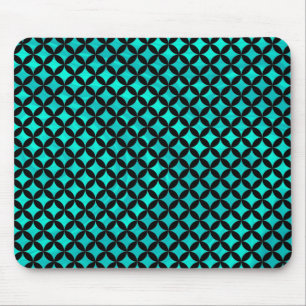 Elegant Modern Abstract Teal Diamonds Pattern Mouse Mat