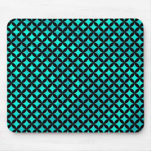 Elegant Modern Abstract Teal Diamonds Pattern | Mouse Mat (Front)