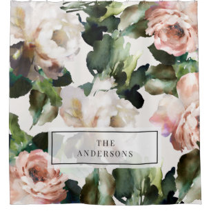 Elegant modern acrylic painted floral girly chic shower curtain