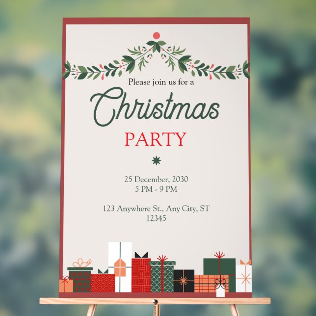 Elegant Modern Acrylic Sign for Festive Christmas  (Neutral)