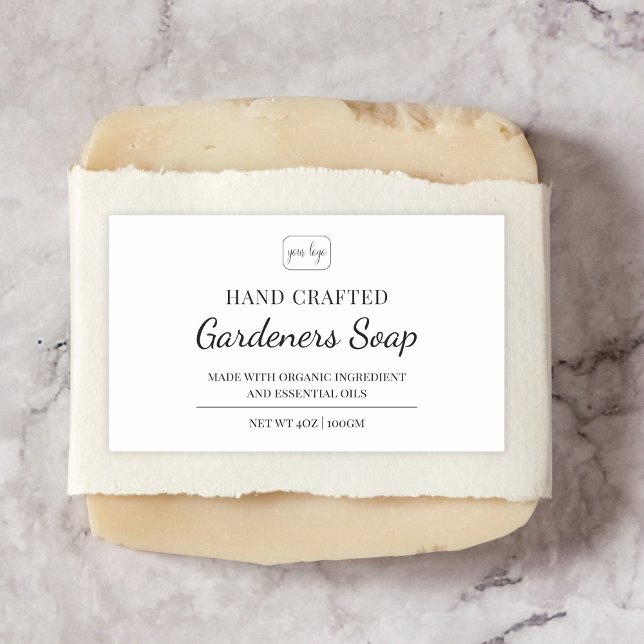 Elegant Modern Add Your Logo Hand Made Soap Label (Creator Uploaded)