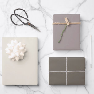 Elegant Modern Alabaster Taupe Grey Solid Colour Wrapping Paper Sheet