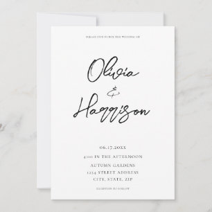 Elegant Modern All in One Budget Wedding Invitation