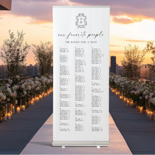 Elegant Modern Alphabetical Seating Chart Retractable Banner
