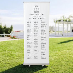 Elegant Modern Alphabetical Seating Chart Retractable Banner