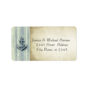 Elegant modern anchor nautical vintage label