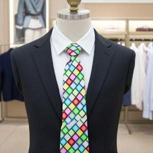 Elegant, Modern and Fun Colorful Pattern Necktie