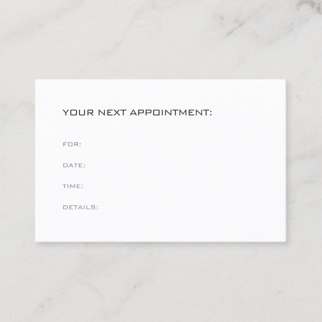 Elegant Modern Appointment Reminder Template Card (Front)
