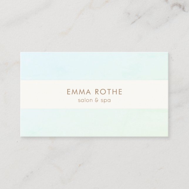 Elegant Modern Aqua Green Ombre Beauty  Business Card (Front)