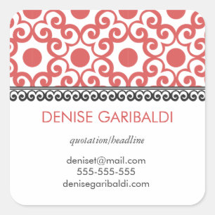 Elegant Modern Arabesque Personalised Address Square Sticker