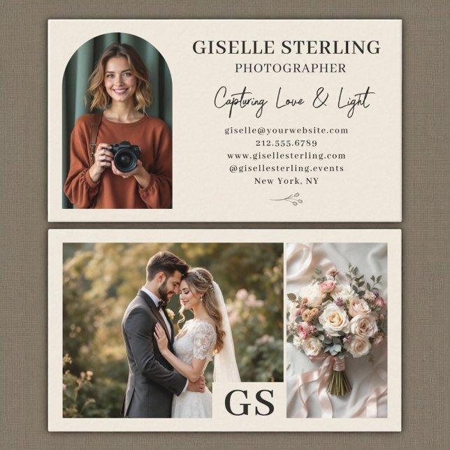 Elegant Modern Arch Minimalist Photography Business Card (Creator Uploaded)