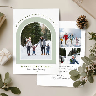 Elegant Modern Arch Multi Photo Christmas Holiday Card