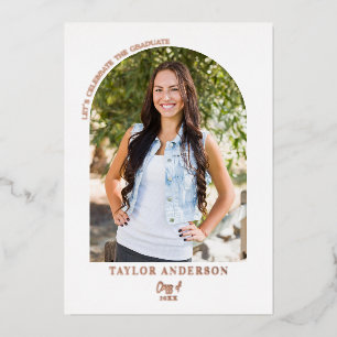 Elegant Modern Arch Photo Green Graduation Party