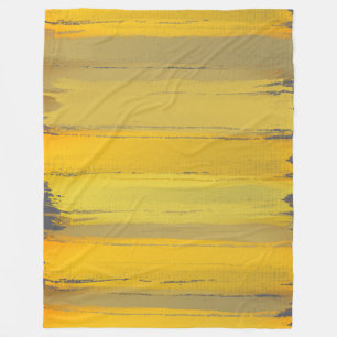 Elegant Modern Art Yellow Taupe Grey Luxury Classy Fleece Blanket