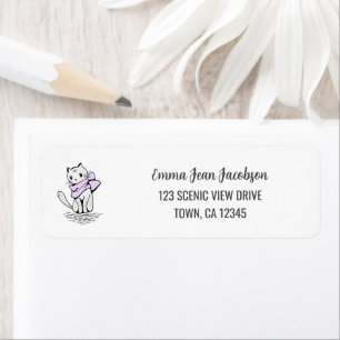 Elegant Modern Artsy Cat Mom Return Address 