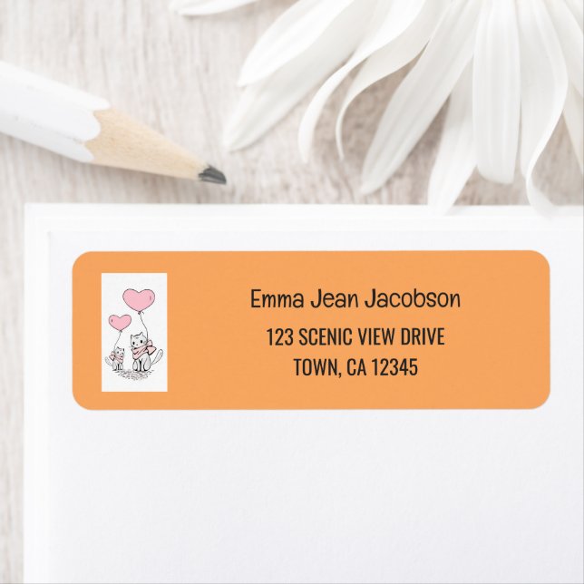 Elegant Modern Artsy Cat Mother Return Address  (Insitu)