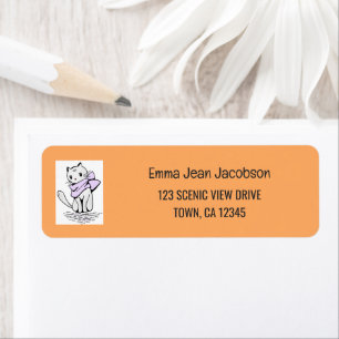Elegant Modern Artsy Cat Mum Return Address 