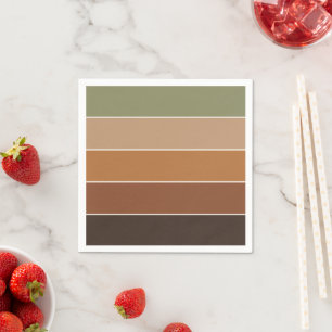 Elegant Modern Autumn Colours Striped Napkin