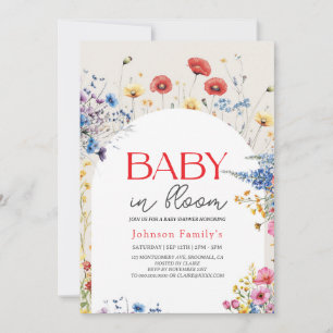 Elegant modern Baby In Bloom Shower spring Invit Invitation