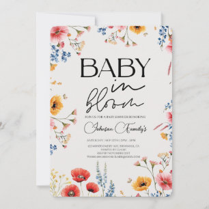 Elegant modern Baby In Bloom Shower spring Invitation
