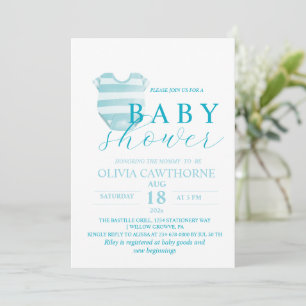 Elegant Modern  Baby Shower Boy Invitation
