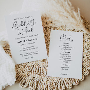 Elegant & Modern Bachelorette Weekend Invitation