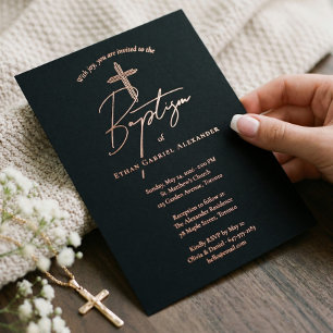 Elegant Modern Baptism Christening Religious Cross