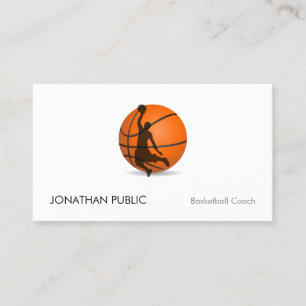 Elegant Modern Basketball Trainer Coach Template Business Card