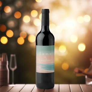 Elegant Modern beach Wine Label