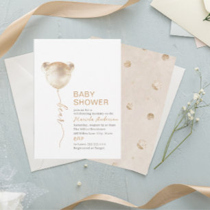 Elegant Modern Bear Baby Shower Invitation