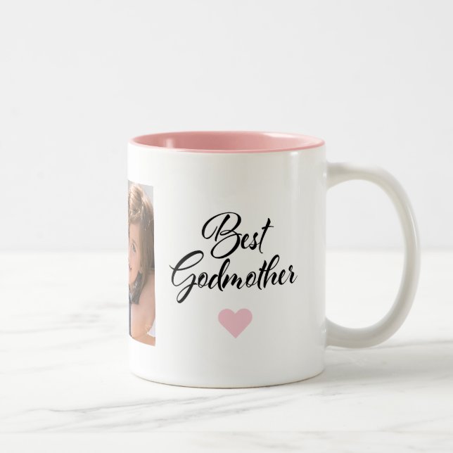 Elegant, Modern Best Godmother Photo Coffee Mug (Right)