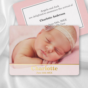 Elegant Modern Birth Announcement - Baby Girl